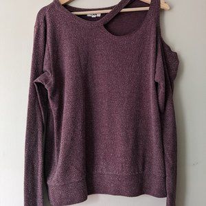 LNA Distressed Asymmetrical Sweatshirt Size M